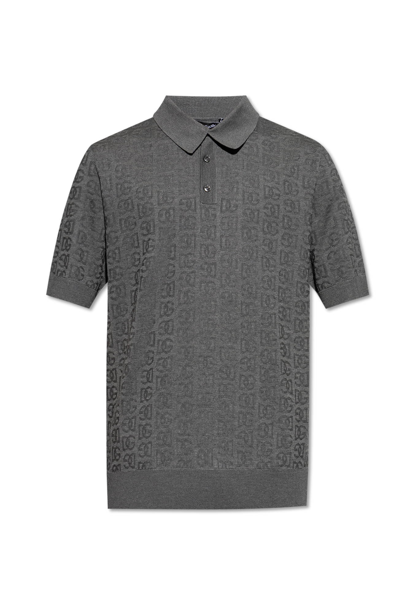 Dolce & Gabbana Silk polo with monogram | Men's Clothing